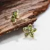 Brincos Estilo Coreano Floresta Flor de Cerejeira Verde Oliva Zircônia Brincos de Flor Doce Frescos da Moda Brincos Simples Versáteis para Mulheres