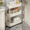 Estantería de baño de pie para uso doméstico, estante de almacenamiento multifuncional de esquina para el baño, herramienta mágica para rellenar huecos sin taladro
