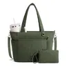 Bolsa de mano de pana transfronteriza con correa ancha desmontable para el hombro y múltiples bolsillos, adecuada para uso en exteriores y en la playa, bolso para mujer