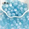Acessórios de joalheria DIY imitação olho de gato contas redondas furo reto glitter em pó fino resina contas soltas material de pulseira de miçangas feita à mão