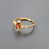 Anillo de plata esterlina Nalan S925 personalizado, retro, ligero, de lujo, con diamantes rojos ovalados, diseño de nicho, joyería de mano R01804