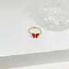 Anel Aberto Borboleta Mais Vendido Transfronteiriço, Elegante para Mulheres, Polido a Óleo, Simples e Moderno, Versátil, Anel de Aço Titânio