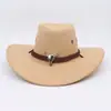 Cinturón de Piel de Vaca Sombrero de Vaquero Occidental para Hombres y Mujeres Primavera y Otoño Viajes al Aire Libre Montañismo Sombrero para el Sol Pradera Fotografía Sombrero para Montar a Caballo