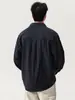 Fengshe /2026 Camisa de Manga Larga de Color Sólido con Cuello de Solapa de Tencel Lyocell Chaqueta Camisa para Hombre Camisa para Hombre sin Planchado