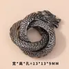 Xizang Prata Estilo Nacional Três Círculos Dragão Enrolado Contas Espaçadoras Acessórios Anel do Zodíaco Dragão Contas Espaçadoras Enroladas Materiais de Corda Trançada DIY