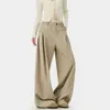 Calça Casual Plissada Masculina Retro Americana Nova Verão 2026, Tecido Lelis 300g, Calças de Alta Qualidade