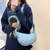 Bolsa tote de cor sólida estilo japonês para mulheres, novo modelo 2025, bolsa transversal leve, bolsa de ombro, bolsa de lona, bolsa de axila, transfronteiriça