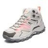 Otoño e Invierno Nuevos Zapatos para Hombre de Talla Grande Zapatos de Senderismo Parejas de Caña Alta Cuero Transfronterizos Senderismo al Aire Libre Zapatos de Campo a Través Venta al por Mayor Negro