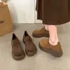 Zapatos Birkenstock gruesos de estilo británico retro para mujer, nuevo modelo de otoño 2006, zapatos de una sola pieza sin cordones que aumentan la altura, de corte profundo