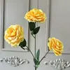 Flores Artificiales Realistas de Rosa de Tres Cabezas para Salón de Bodas, Arreglos de Flores Falsas, Arte Floral para Fondo, Decoración Suave para Exteriores y Paisajismo