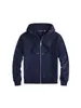 Exportación Transfronteriza Otoño e Invierno Sudadera con Capucha y Cremallera Forrada de Forro Polar Rl Pony Bordada Holgada Talla Grande Color Sólido Polo Ropa para Hombre