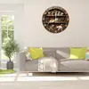 Relógio de Parede Criativo de Madeira Estilo Arte Popular Transfronteiriço, Relógio Decorativo Silencioso para Sala de Estar, Relógio de Parede para Parede da Sala de Estar