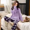 Pijama nuevo de manga larga para mujer primavera, otoño e invierno caricatura lindo rojo en línea se puede usar fuera del traje lote de fábrica de una generación de cabello
