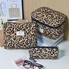 Bolsa de Cosméticos con Estampado de Leopardo Más Vendida Transfronteriza, Bolsa de Almacenamiento Portátil de Gran Capacidad, Neceser Portátil, Bolsa de Almacenamiento para Cosméticos