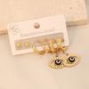 [Ice Meng] 3 pares Aretes de Ojos con Gota de Aceite Aretes de Acero Inoxidable Joyería Transfronteriza Europea y Americana para E547