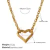Colar Coração Vazado Francês Mais Vendido Aço Inoxidável Banhado a Ouro Real 18K Pulseira Simples Elegante Estilo Ins Transfronteiriço