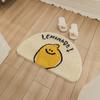 Felpudo absorbente para puerta de baño con cara sonriente de dibujos animados, antideslizante, resistente al desgaste y a las manchas, de cachemira