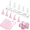Suporte de Prática para Manicure Japonesa Rack de Prática Tabuleiro de Xadrez Suporte de Exibição de Trabalho Conjunto de Acrílico com Suporte de Unha Magnético Conjunto Venda por Atacado