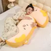 Almofada de Pelúcia Longa de Pão Torrado Desenho Animado para Meninas Dormirem, Encosto Grande, Almofada de Suporte para Cintura, Almofada para Abraçar