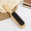 Escova de Limpeza para Cabelo de Barba Masculina Pente para Barba Curta Pente de Cerdas de Javali Escova de Cabelo de Bambu Ferramentas de Cabeleireiro Pente Massageador Cacheado