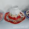 Taza de edad media azul y flor Taza de café platillo juego Cerámica Retro estilo Europeo Exquisito Gama alta Lujo ligero Taza para el té de la tarde