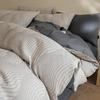 Juego de Cama de Hilo de Algodón de Alta Gama de Tres Capas de Cuatro Piezas 2025 Algodón Puro Lujo Accesible Jacquard Funda Nórdica Sábanas Ropa de Cama Juego de Tres Piezas