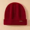 Gorro de Cachemir Puro para Mujer, Versátil y Cálido para Otoño e Invierno, Gorro Turbante Tejido Engrosado para Circunferencia de Cabeza Grande