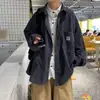 Versátil camisa de trabajo de estilo japonés para hombre de primavera y otoño, de pana, holgada, moderna, informal, de manga larga, tipo chaqueta
