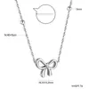 Collares Coreanos Dulces de Capas para Mujer, Simples y Lujosos, Estilo Exquisito, No se Desvanecen, Lazo en Forma de Corazón, Exportación