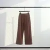 En Stock Pantalones Deportivos Ld de Pierna Recta Pierna Ancha con Efecto Plisado Bolsillos Pantalones Largos Deportivos Corte Ajustado Adelgazantes Pantalones de Gimnasio para Mujer