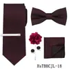 Conjunto de Gravata Masculina, Acessórios para Terno de Negócios, Gravata Vinho de Alta Qualidade com Padrão Paisley, Mais Vendido Transfronteiriço