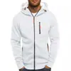 Cardigan de malha jacquard casual esportivo fitness para homens, jaqueta com capuz