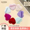 Esponja de Maquillaje en Forma de Corazón, Herramienta de Belleza con Terciopelo Flocado, Esponja para Aplicación de Polvos, Esponja para Fijar Maquillaje, Suministro Directo Transfronterizo
