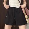 Shorts Deportivos Anchos para Mujer para Verano, Delgados, Nuevo Estilo 2025, Casual de Cintura Alta, Petite, Shorts Grises de Secado Rápido de Cinco Puntos