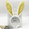 Junio 1 Pascua Lentejuelas Peluche Orejas de Conejo Blanco Diadema de Halloween Lindo Adorno para la Cabeza Código QR Regalo