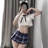Vestido de estudiante sexual dividido, uniforme jk sexy, tentación, juego de rol, pecho pequeño, traje sexual de chica pura y suave