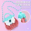 Bolsa de Joyería para Niños con Lazo y Pedrería, Bolso de Mano, Bolso Cruzado, Bolsa Educativa de Almacenamiento de Joyería para Niñas con Adorno de Pedrería