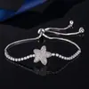 Pulsera de Aro con Cierre de Empuje y Tirón Estrella Incrustada de Diamantes, Estilo Ins Pequeña y Exquisita Cadena de Garra Ajustable Joyería de Mano Dorada Venta al por Mayor