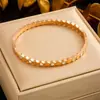 Pulsera de Malla de Abeja de Acero de Titanio de Alta Gama y Moda con Incrustaciones de Diamantes para Mujer, Rombo Geométrico Simple, Pulsera de Malla de Aliento de Bebé