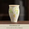 Xícara de chá de cerâmica pintada à mão com design de osmanthus, xícara mestre para conjunto de chá kung fu, alto valor estético, xícara única para uso doméstico