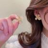 Pendientes de flor de cristal romántica con pasador de plata 925 Super hada 2022 nuevos pendientes pequeños frescos de pétalo de bosque pendientes