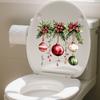 Pegatinas de Bolas de Navidad Coloridas Letras de Corona de Navidad Slogans para Baño Decoración Festiva Pegatinas para Inodoro