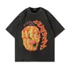 Camiseta Lavada para Hombre Camisetas sin Mangas Vintage Hip Hop Streetwear t Sh