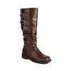 Botas de caballero de caña alta para otoño e invierno, Botas de cuero de talla extragrande europeas y americanas, Punta redonda, Suela gruesa, Plataforma impermeable, Tacón cuadrado, Zapatos de mujer transfronterizos, Talla 46