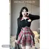 Diario del Osito 7606 Ligeramente Gordito mm Otoño/Invierno Suéter de Punto Puro Deseo Top Navideño Camiseta Base Falda Corta de Cintura Alta