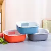 Cesta escurridora para el hogar, cesta hueca de cocina para lavar verduras, cesta de almacenamiento de frutas para sala de estar, cesta escurridora de plástico con logo impreso de regalo