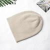 Chapéu de Cúpula de Cashmere Liso Cor Sólida de Inverno Espesso Casual Quente Temperamento Chapéu Canelado de Camada Dupla 12 Agulhas