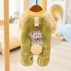Ropa de Cuatro Patas de Perro de Dibujos Animados Cálida para Otoño e Invierno Ropa de Polar con Correa para Perro Oso Perros Pequeños Gato Bichón Ropa para Perro Mascota