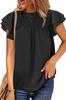 Camisa de gasa jacquard de color liso para mujer, estilo europeo y americano, holgada, de cuello redondo y manga corta, de Amazon.