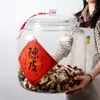 Tanque de almacenamiento cilíndrico para cáscara de mandarina grado alimenticio PC gran capacidad transparente tanque de almacenamiento de té pegamento para flores pegamento para peces tanque sellado de almacenamiento